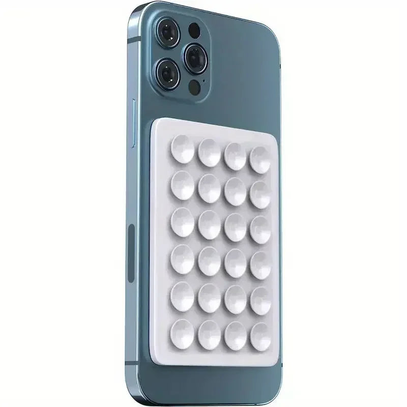Silicone Suction Cup Phone Holder – Multifunctional Wall Stand, Anti-Slip Square Mount, Single-Sided Back Sticker