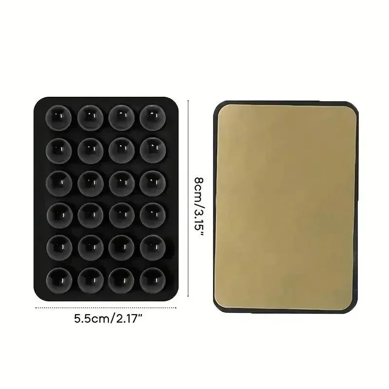 Silicone Suction Cup Phone Holder – Multifunctional Wall Stand, Anti-Slip Square Mount, Single-Sided Back Sticker