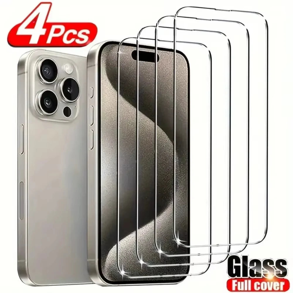 NNBILI 4-Pack Tempered Glass Screen Protector for iPhone 16/15/14/13/12/11 Series – HD Clear, Anti-Scratch, Full Coverage