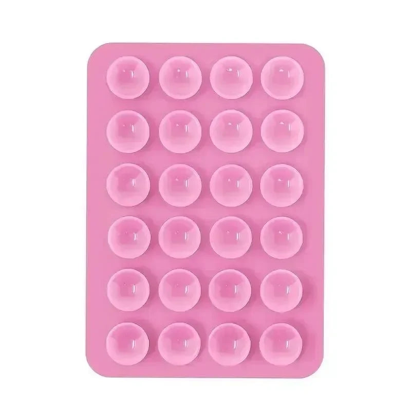 Silicone Suction Cup Phone Holder – Multifunctional Wall Stand, Anti-Slip Square Mount, Single-Sided Back Sticker