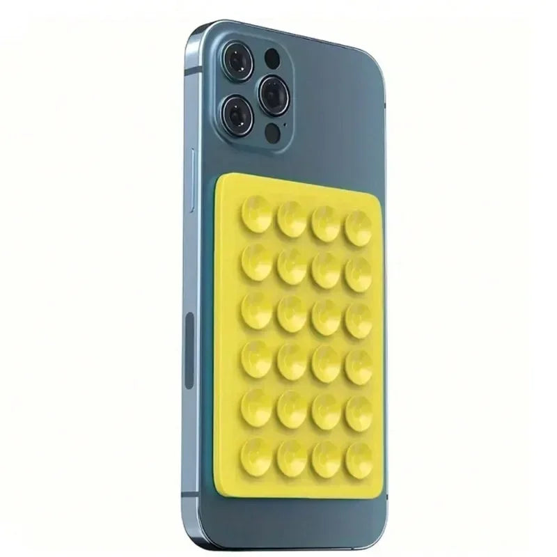 Silicone Suction Cup Phone Holder – Multifunctional Wall Stand, Anti-Slip Square Mount, Single-Sided Back Sticker