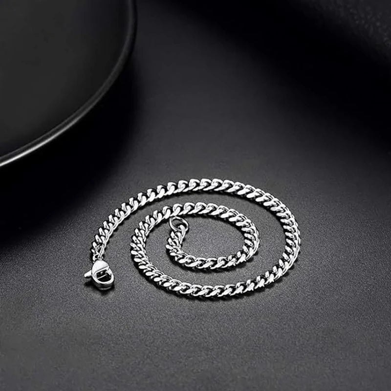 “3.5-7MM Stainless Steel Cuban Link Chain Necklace – Unisex Hip Hop Punk Choker Jewelry for Men & Women”