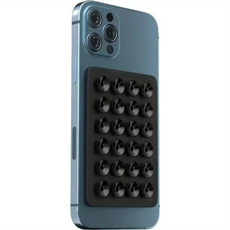 Silicone Suction Cup Phone Holder – Multifunctional Wall Stand, Anti-Slip Square Mount, Single-Sided Back Sticker
