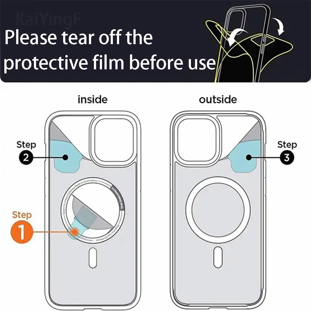 Luxury Magnetic Wireless Charge For Magsafe Case for iPhone 15 14 13 12 11 Pro X XR XS Max 7 8 Plus Back Cover Transparent Case