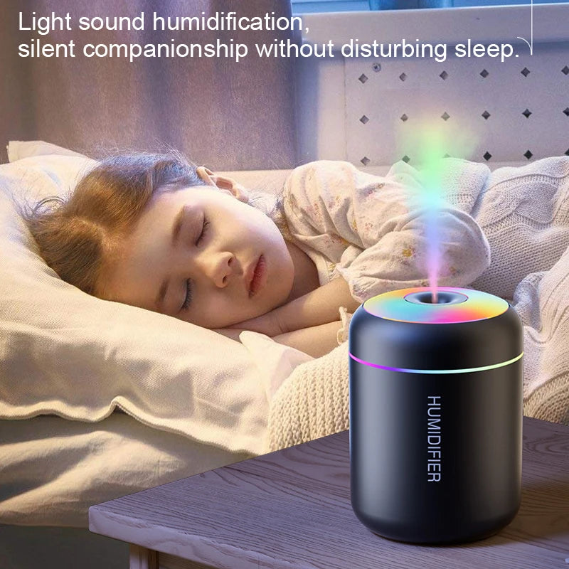 Mini USB Air Humidifier & Essential Oil Diffuser – 180ML LED