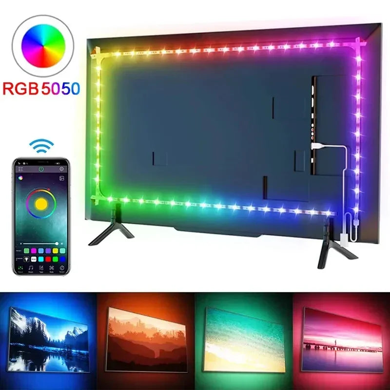 RGB LED Strip Light 5050 – USB, Remote & APP Control Bluetooth Flexible Tape for TV, Bedroom & Living Room