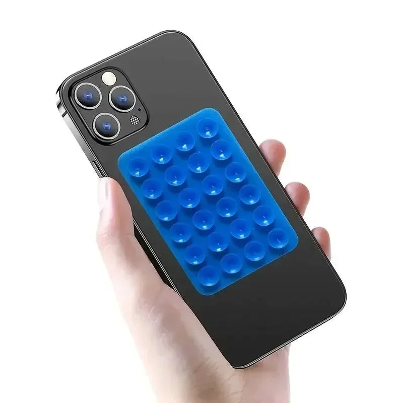 Silicone Suction Cup Phone Holder – Multifunctional Wall Stand, Anti-Slip Square Mount, Single-Sided Back Sticker