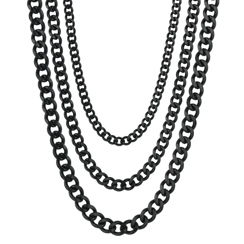 “3.5-7MM Stainless Steel Cuban Link Chain Necklace – Unisex Hip Hop Punk Choker Jewelry for Men & Women”