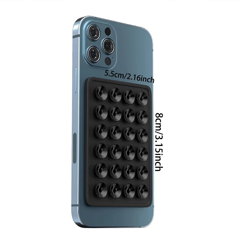 Silicone Suction Cup Phone Holder – Multifunctional Wall Stand, Anti-Slip Square Mount, Single-Sided Back Sticker
