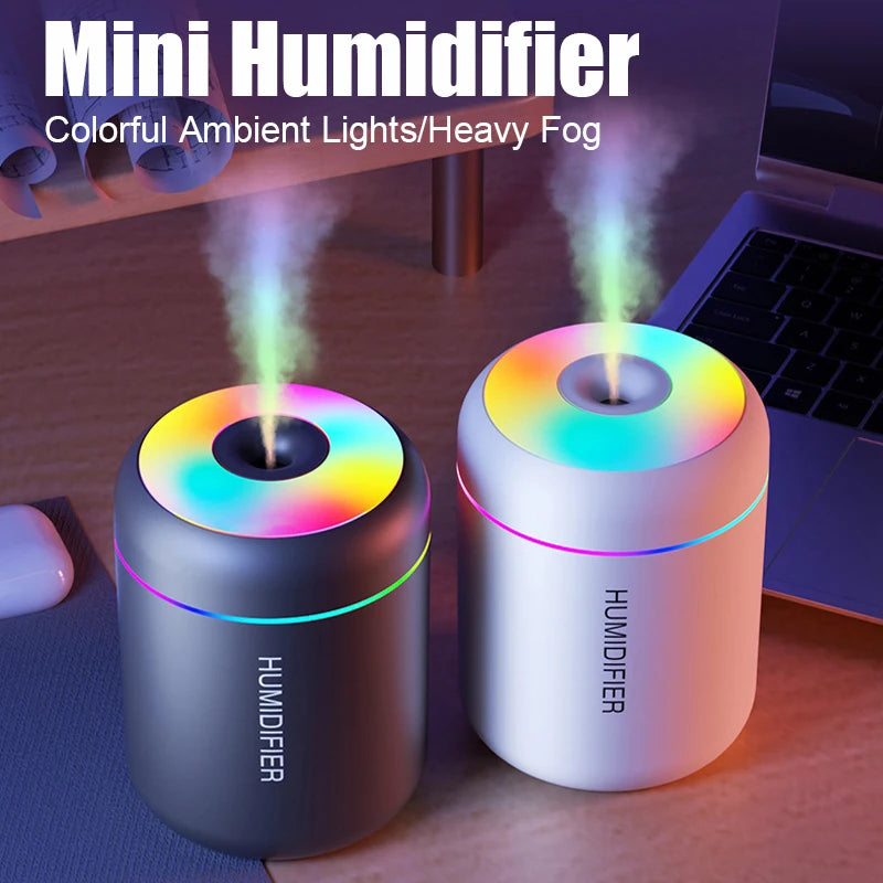 Mini USB Air Humidifier & Essential Oil Diffuser – 180ML LED