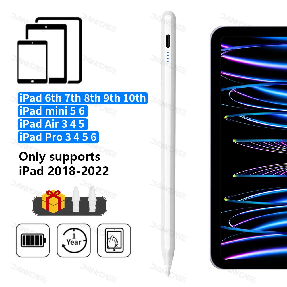 “Stylus Pen for iPad – Apple Pencil Alternative with Palm Rejection & Power Display”